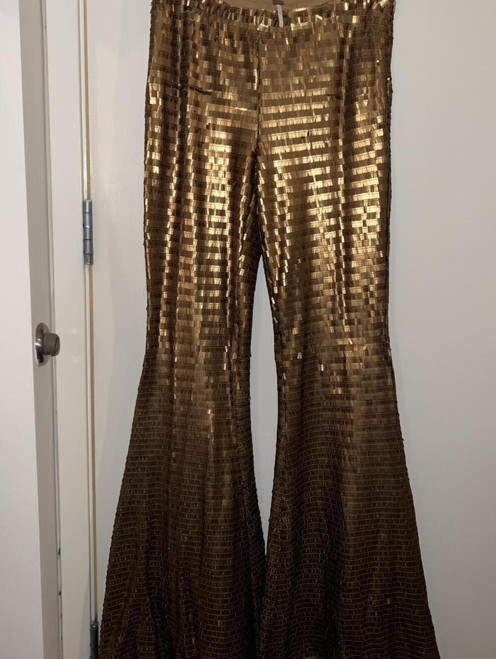 Free People Women's Gold Trousers